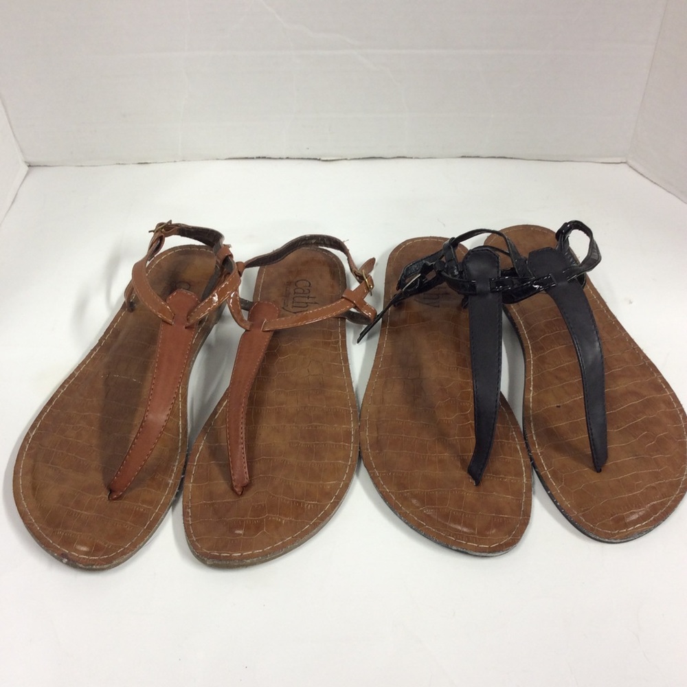 Cathy by Cathy Jean 2 Black & Tan  Sandal